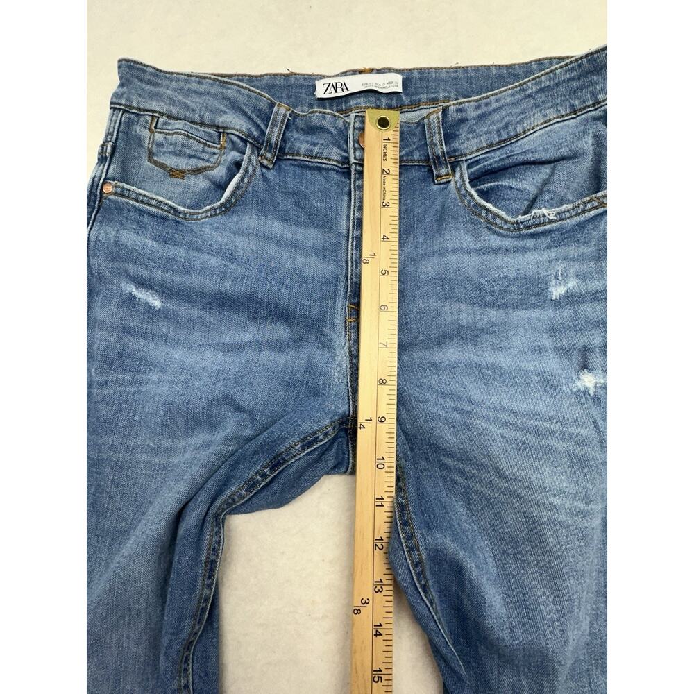 Zara Jeans Women Size 10 Z1975 Distressed Denim Mid Rise Skinny - Picture 3 of 9